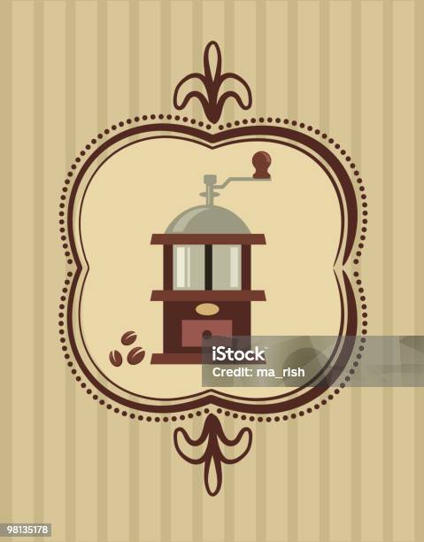 Coffee Mill Retro Menu Layout For Cafe Stock Illustration - Download Image Now - Border - Frame, Turkish Coffee, Backgrounds