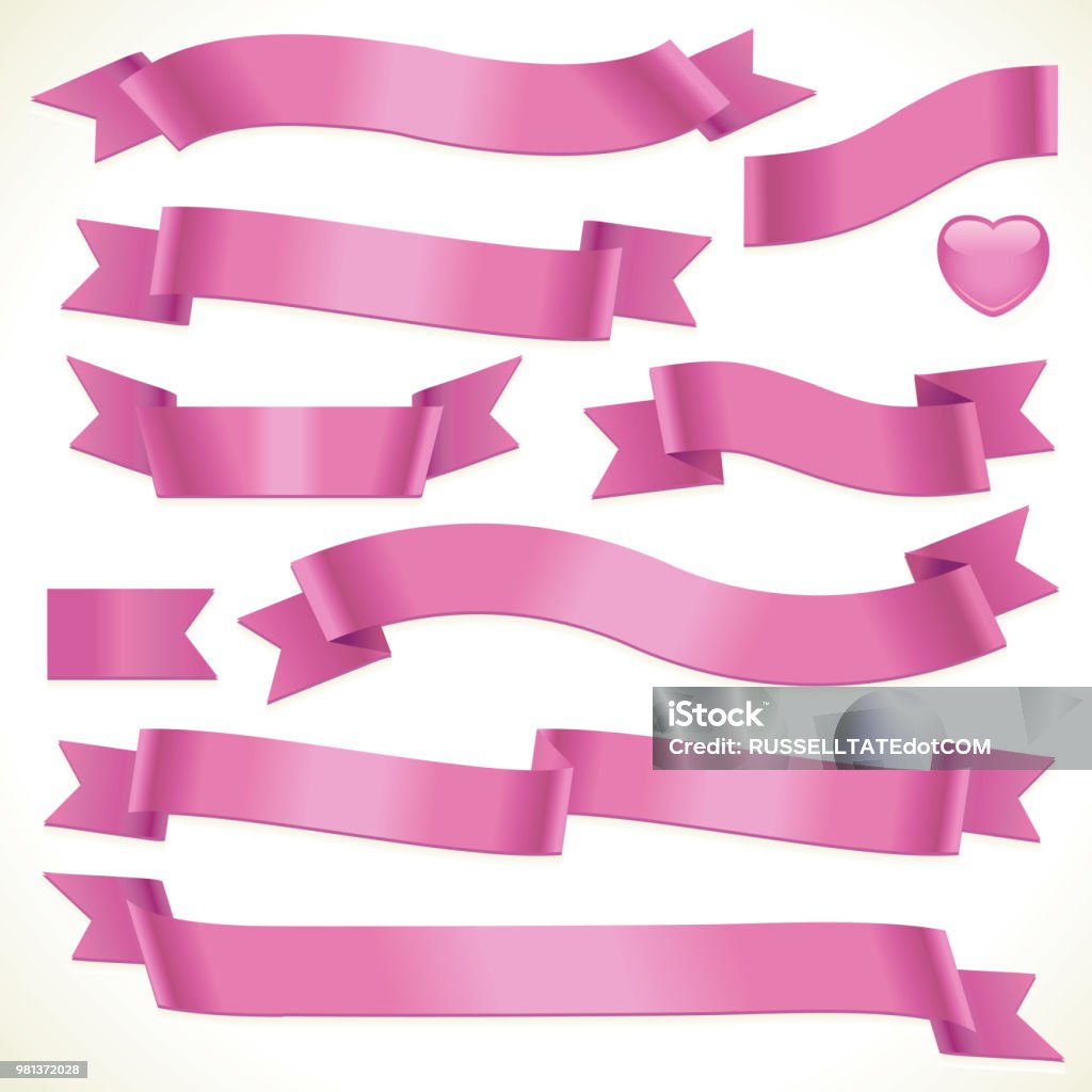 Pinky Ribbons Pink banners and ribbons Award Ribbon stock vector