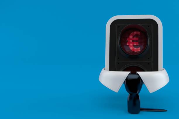 istock Business collar with euro red traffic light 981379452