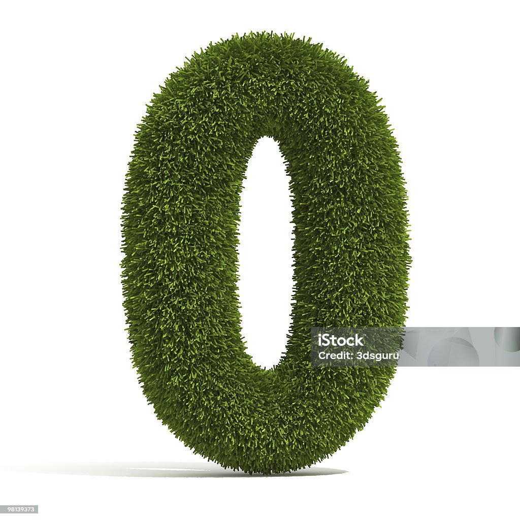 Il numero 0-erba - Foto stock royalty-free di Colore verde