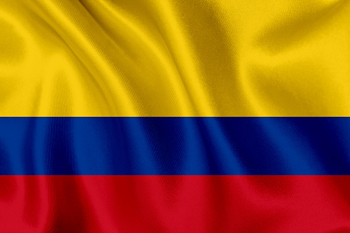 Colombia flag waving background