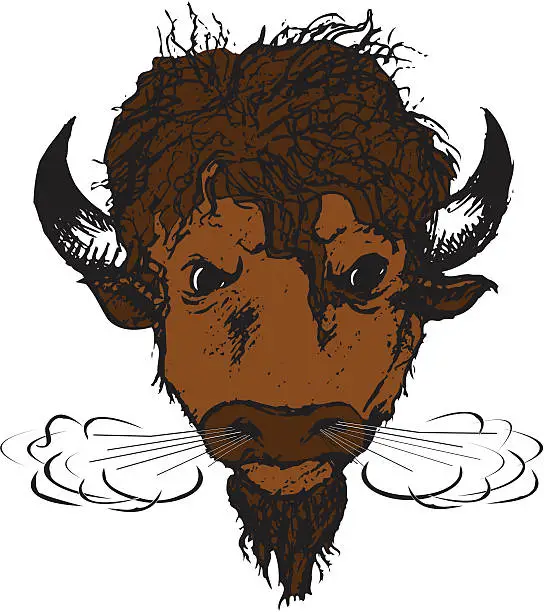 Vector illustration of Buffalo Head