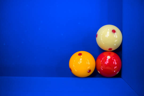 Billiards, billiard table. Balls on the billiard table.