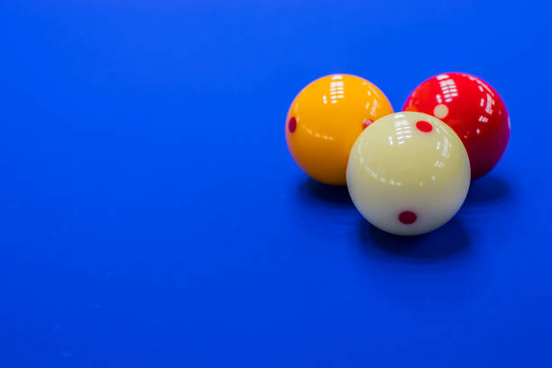 Pool balls on orange background. 3d illustration