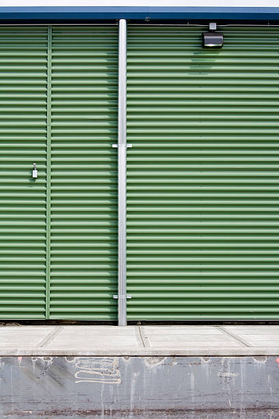 istock Industrial warehouse corrugated metal wall backgrounds, textures and patterns 98142951