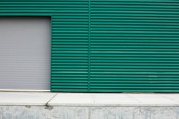 istock Industrial warehouse corrugated metal wall backgrounds, textures and patterns 98142952
