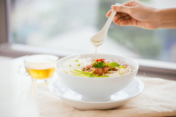 A bowl of traditional Vietnamese Pho noodle