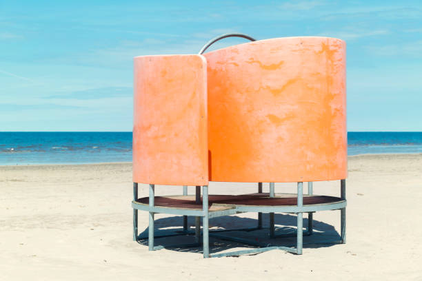 Undercliff Drive, Bournemouth, UK - September 11th 2023: Exercise equipment on the East Beach.