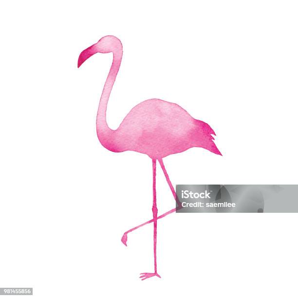 Watercolor Pink Flamingo Stock Illustration - Download Image Now - Flamingo, Vector, Abstract