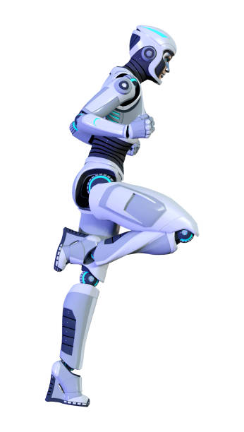 istock 3D illustration female robot on white 981459228