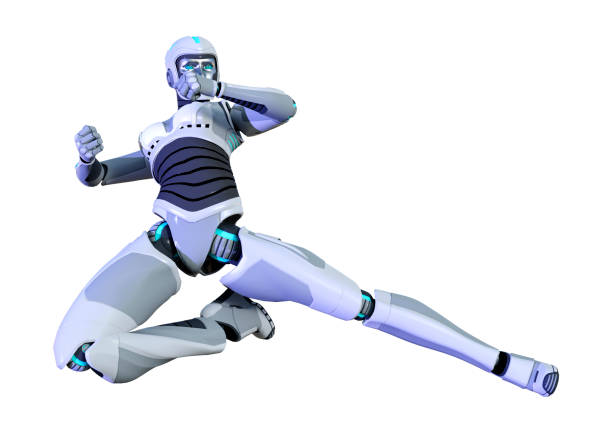 istock 3D illustration female robot on white 981459254