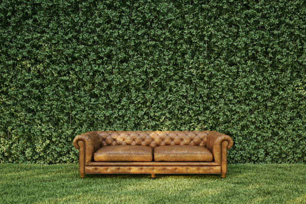 Classic sofa in garden.