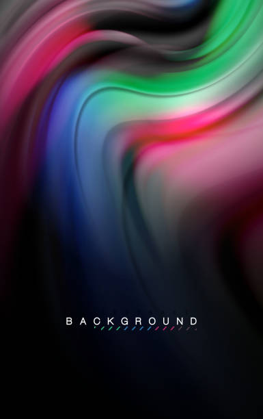 istock Fluid liquid colors design, colorful marble or plastic wavy texture background, glowing multicolored elements on black, for business or technology presentation or web brochure cover design, wallpaper 981469394