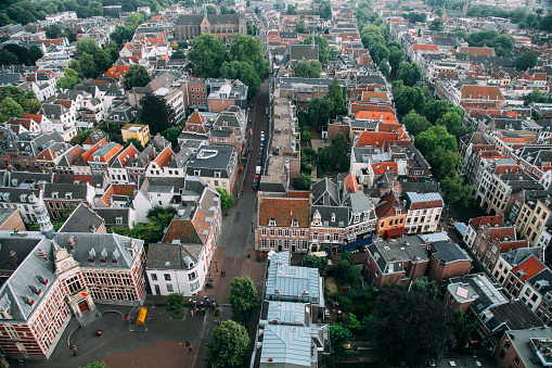 Utrecht Netherlands aerial view city panoramic cityscape