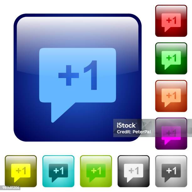Square Button Plus Sign Plus One Sign Color Square Buttons Stock Illustration - Download Image ...