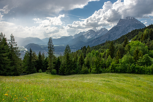 Panoramic view on Swiss Alps as seen from Hoch Ybrig