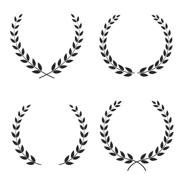 Set of laurel wreaths of different shapes isolated on white background. Vector illustration. Set of laurel wreaths of different shapes isolated on white background. Vector illustration. laurel wreath illustrations stock illustrations