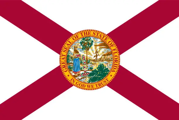 Vector illustration of Florida state flag. Vector illustration