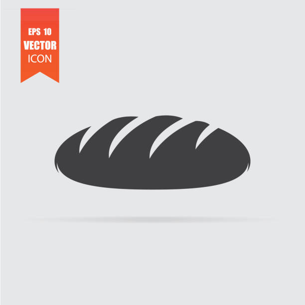 Bread icon in flat style isolated on grey background. Bread icon in flat style isolated on grey background. For your design, logo. Vector illustration. bread clipart stock illustrations
