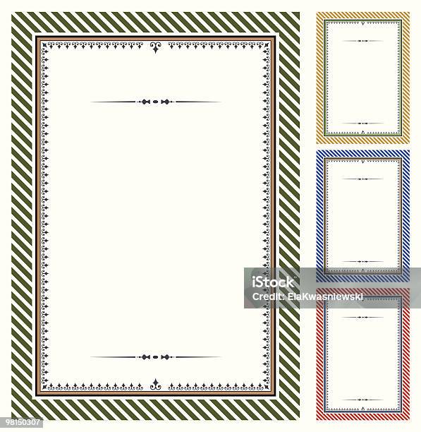 Vecteur Ensemble De Chèquescadeaux Vecteurs libres de droits et plus d'images vectorielles de Bordure - Bordure, Cartouche, Certificat