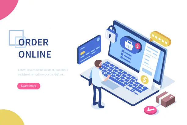 Vector illustration of order online