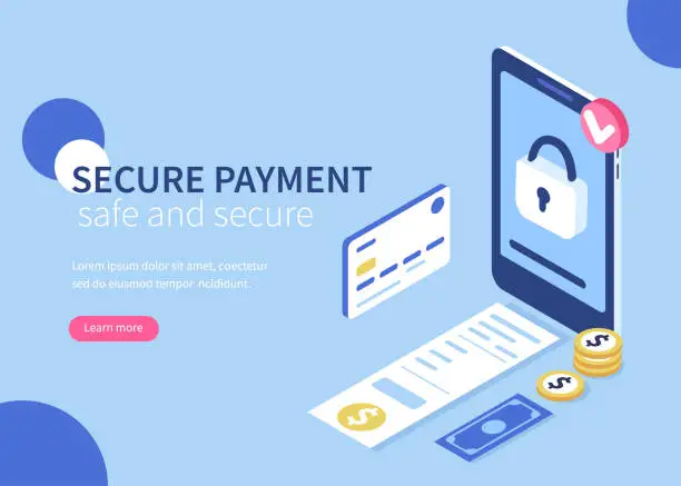 Vector illustration of secure payment