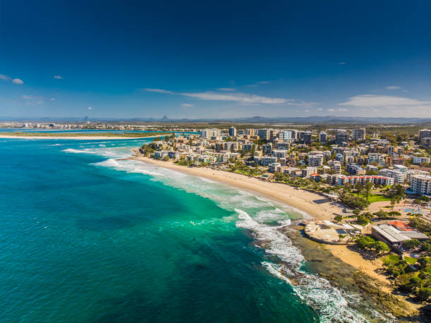 istock Aerial image of Kings beach, Caloundra, Australia 981531362