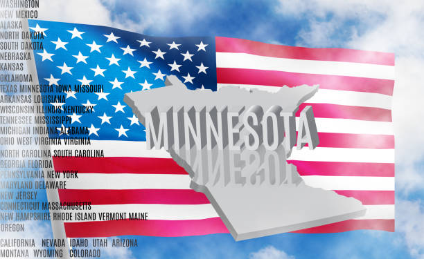istock Minnesota inscription on American flag background  3D illustration 981531792
