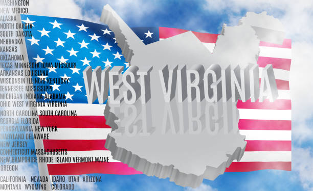 istock West Virginia inscription on American flag background  3D illustration 981532006