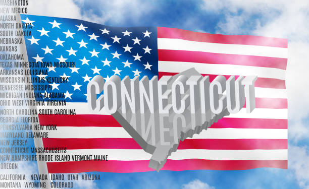 istock Connecticut inscription on American flag background  3D illustration 981532206