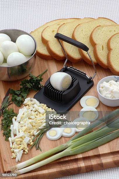 Gastrónomo Salada De Ovo Receita - Fotografias de stock e mais imagens de Alimentação Saudável - Alimentação Saudável, Cebola, Cebolinha
