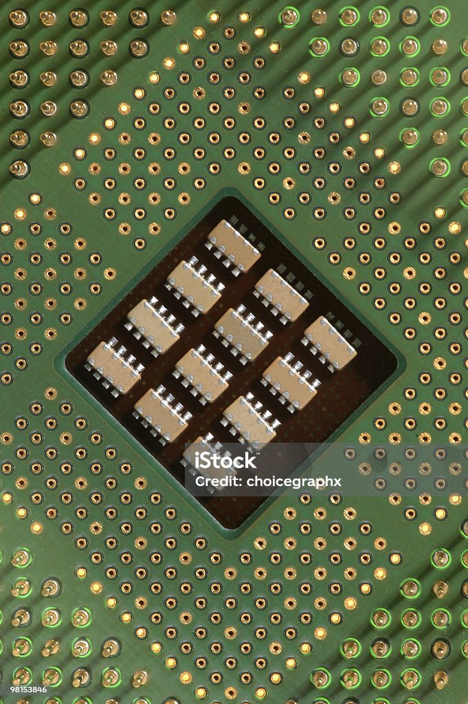 Cœur d'un ordinateur à l'unité centrale sur Motherboard - Photo de Carnet à spirale libre de droits