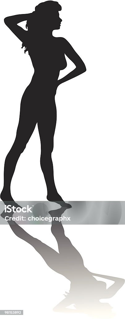 Beautiful Female Silhouette Pose  Adult stock vector