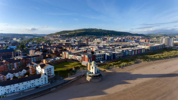 Swansea City former observatory Editorial SWANSEA, UK - JUNE 20, 2018: Former Swansea observatory now being developed as a cafe restaurant swansea stock pictures, royalty-free photos & images