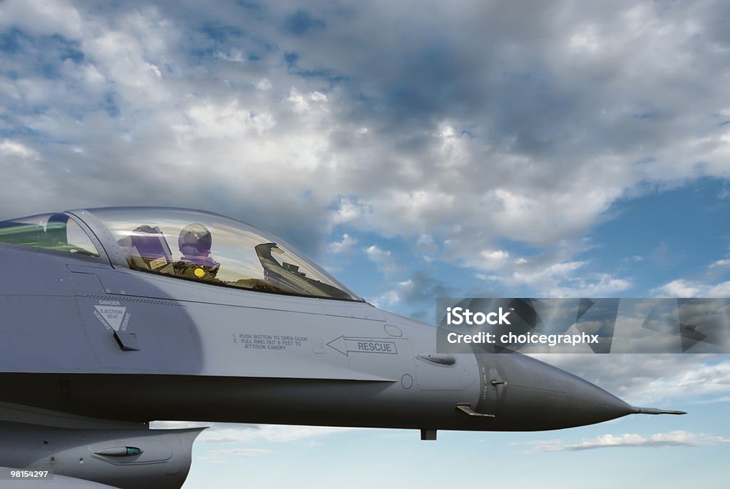 F-16 Fighting Falcon Jet Fighter Pilot  Fighter Plane Stock Photo