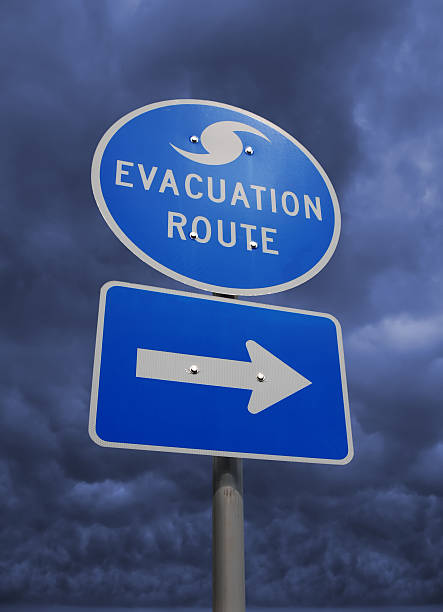 istock Hurricane Storm Evacuation Route Sign 98154377