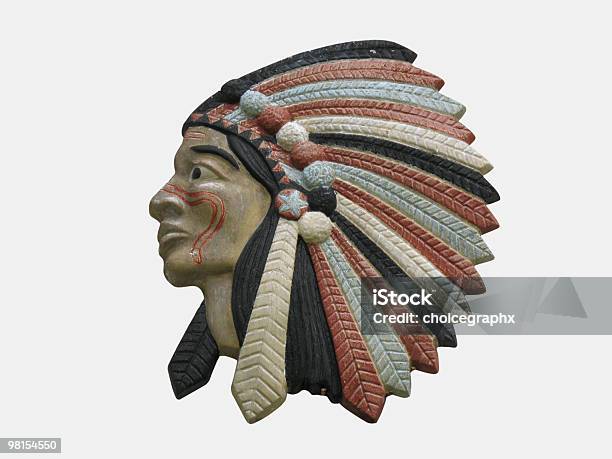Wooden Indian Carving Stock Photo - Download Image Now - American Culture, Color Image, Cut Out