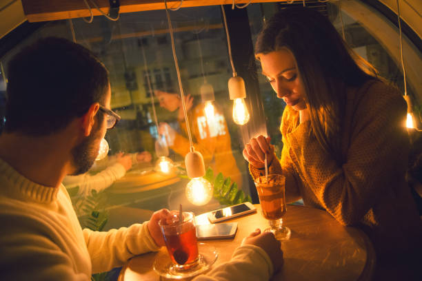 istock Young couple in the coffee shop 981547872