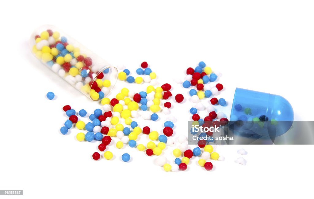 Varicoloured granules.  Antibiotic Stock Photo