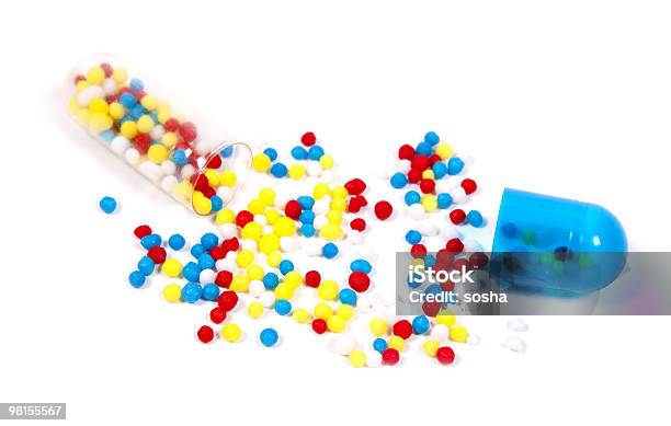 Varicoloured Granules Stock Photo - Download Image Now - Antibiotic, Blue, Brown