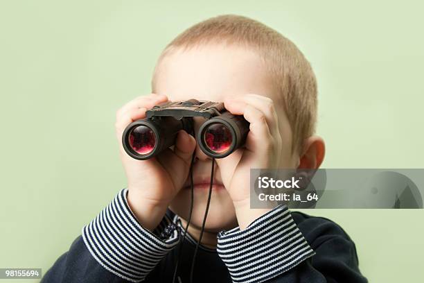 Child With Binoculars Stock Photo - Download Image Now - Beautiful People, Beauty, Binoculars