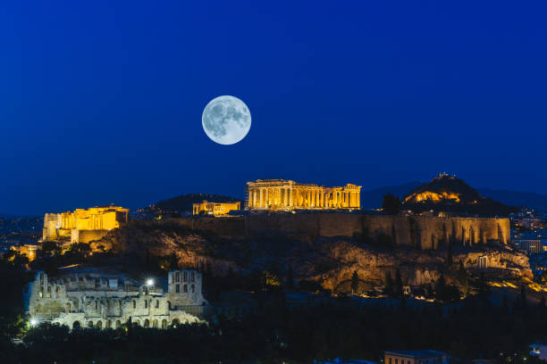 athener akropolis griechenland - akropolis athen stock-fotos und bilder