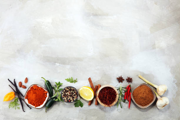 istock Spices and herbs on table. Food and cuisine ingredients. 981580276