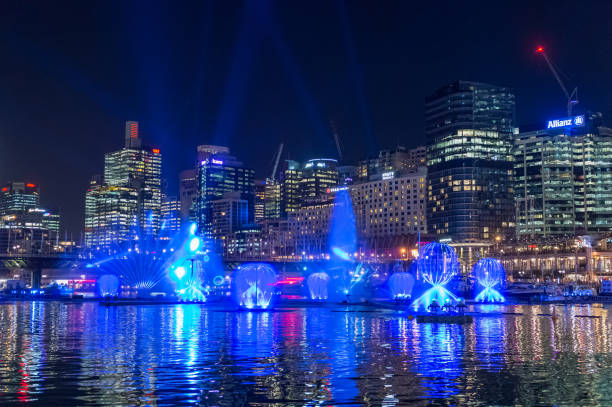 istock Spectacular water and light show in Darling Harbour 981594990