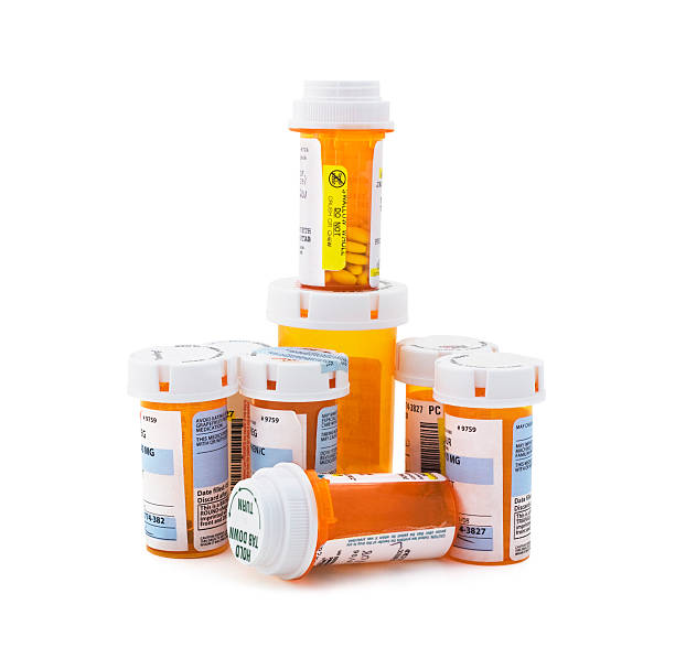 receita médica comprimido - pill bottle fotos imagens e fotografias de stock