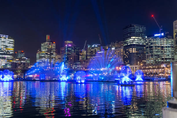 istock Spectacular water and light show in Darling Harbour 981599192