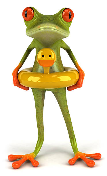 Fun frog with a duck life preserver