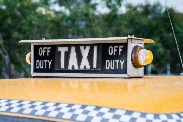 istock old retro taxi on the streets waiting 981599962
