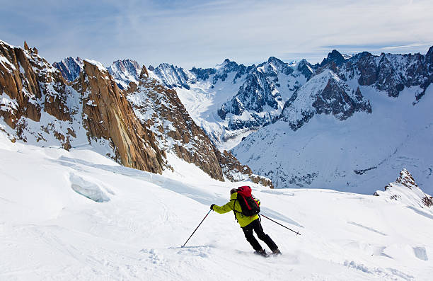 Man's skiing stock photo