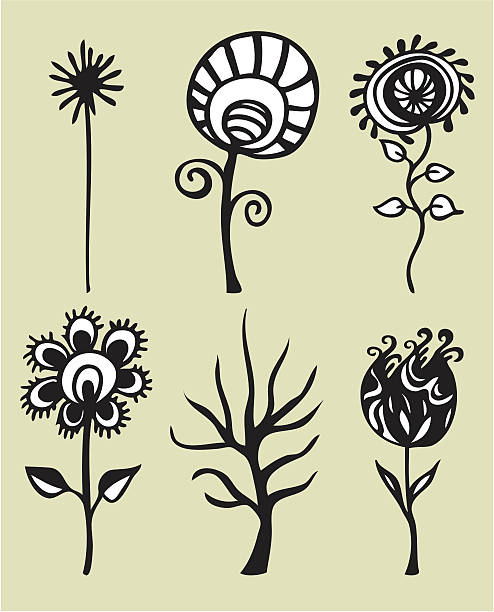 vector flower set vector art illustration